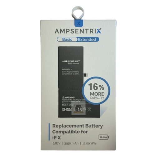 BATERIA AMPSENTRIX IPHONE X CON FLEX